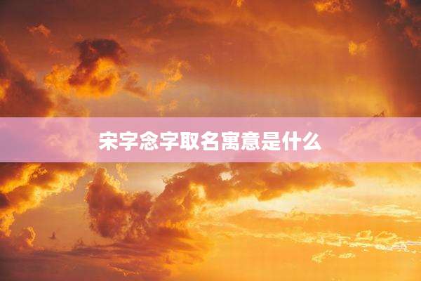 宋字念字取名寓意是什么