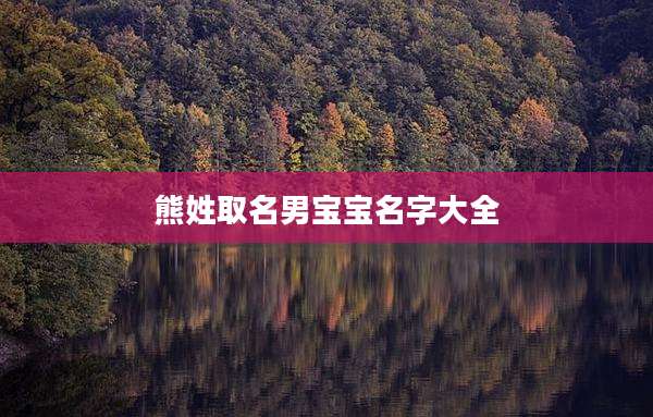 熊姓取名男宝宝名字大全