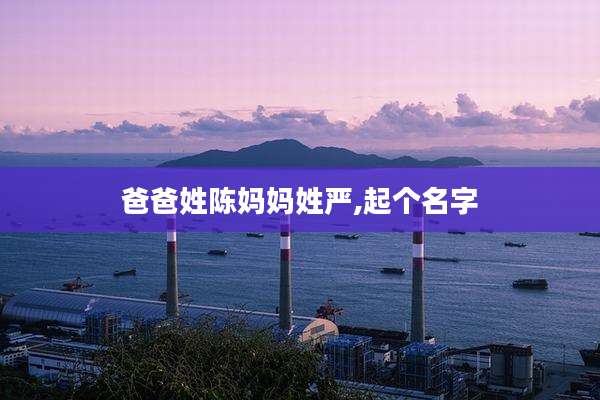 爸爸姓陈妈妈姓严,起个名字