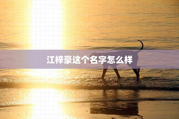 江梓豪这个名字怎么样