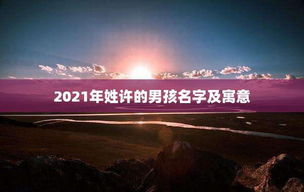 2021年姓许的男孩名字及寓意