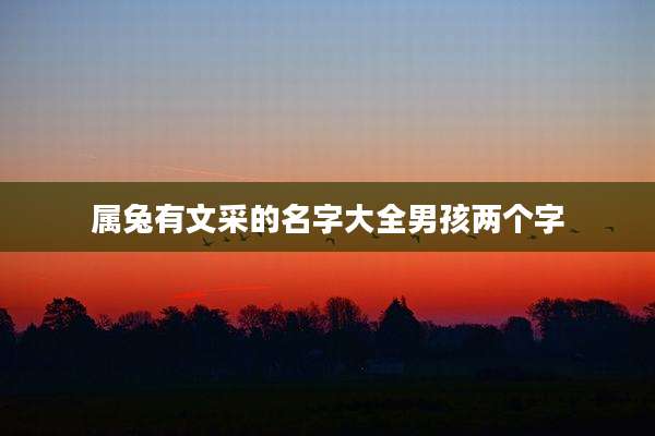 属兔有文采的名字大全男孩两个字