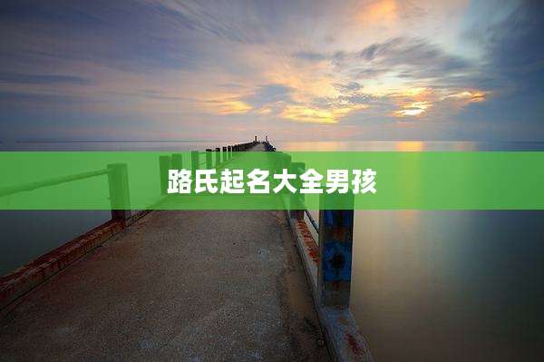 路氏起名大全男孩