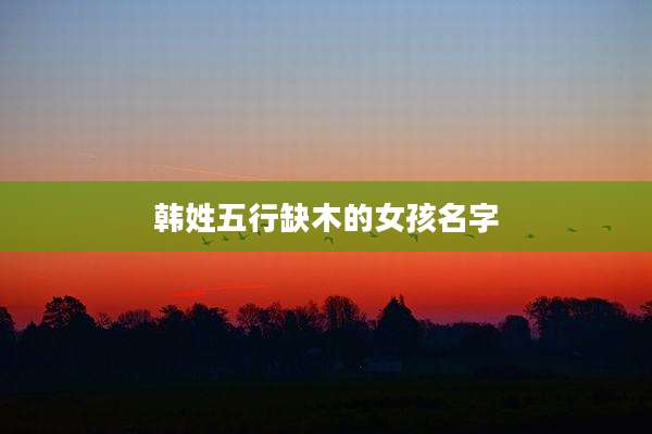 韩姓五行缺木的女孩名字