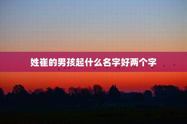 姓崔的男孩起什么名字好两个字