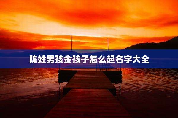 陈姓男孩金孩子怎么起名字大全