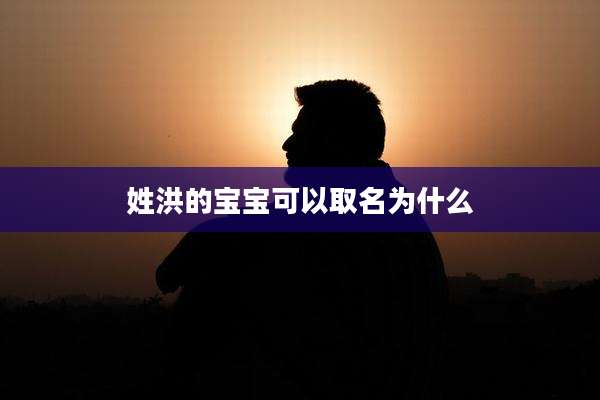 姓洪的宝宝可以取名为什么