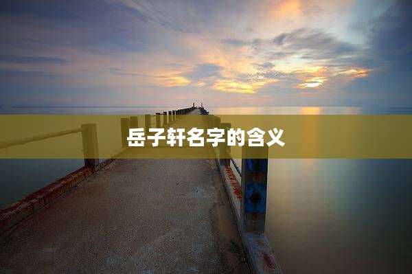 岳子轩名字的含义