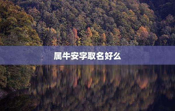属牛安字取名好么