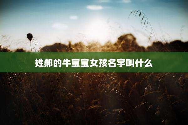 姓郝的牛宝宝女孩名字叫什么