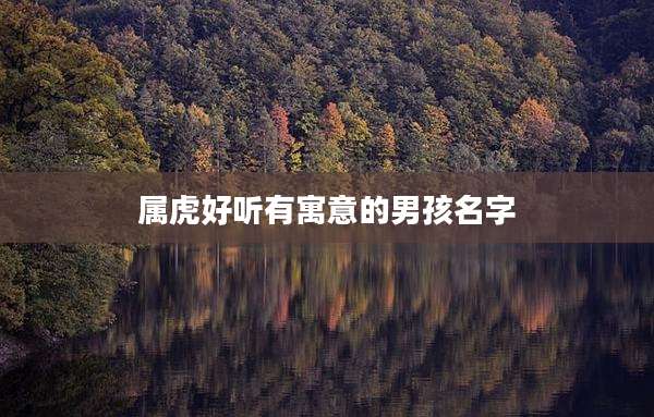 属虎好听有寓意的男孩名字