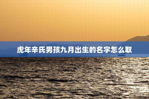 虎年辛氏男孩九月出生的名字怎么取