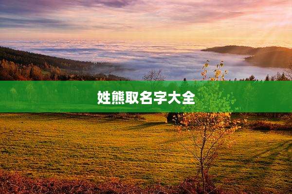 姓熊取名字大全