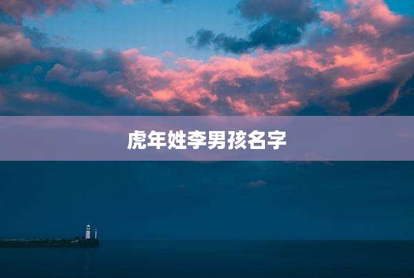 虎年姓李男孩名字