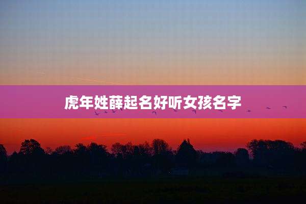 虎年姓薛起名好听女孩名字