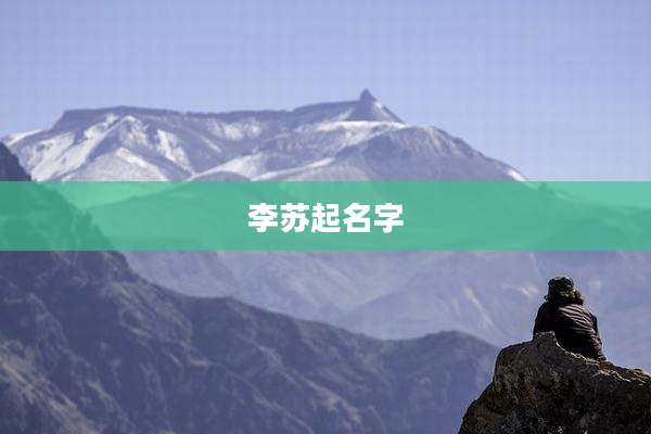 李苏起名字