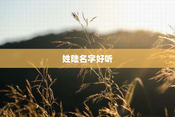 姓陆名字好听