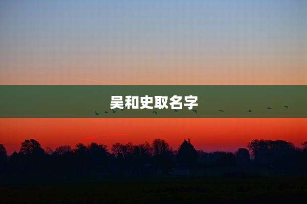 吴和史取名字